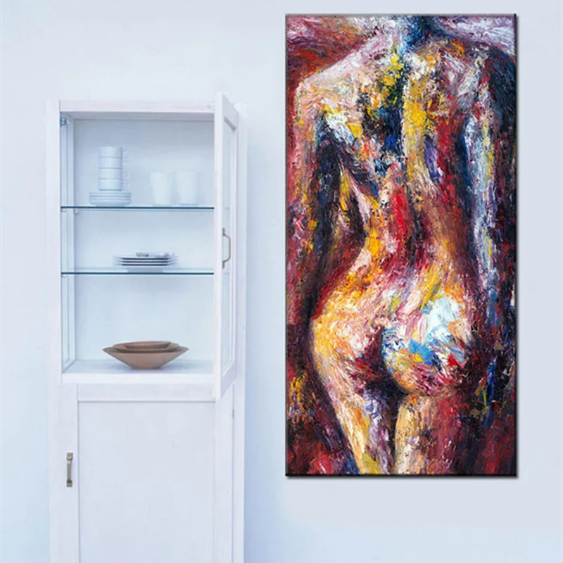 

Hand-painted Abstract Knife Nude Oil Painting on Canvas Modern Home Decor Wall Art Pictures Large Sexy Women Paintings