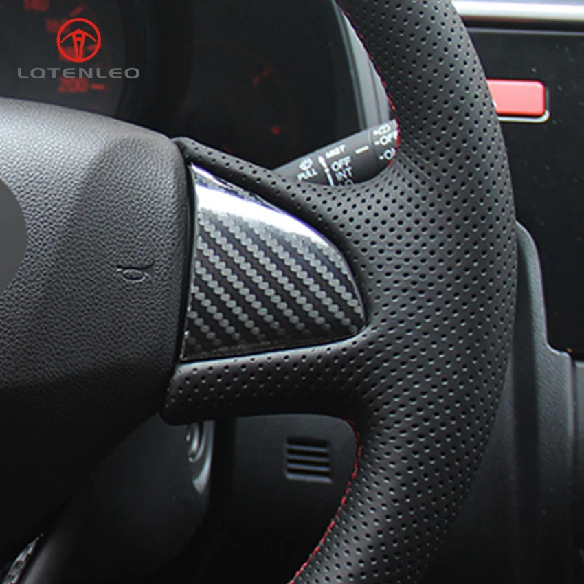 LQTENLEO черная искусственная кожа ручная прошитая крышка рулевого колеса автомобиля для Honda Fit Fit Honda City
