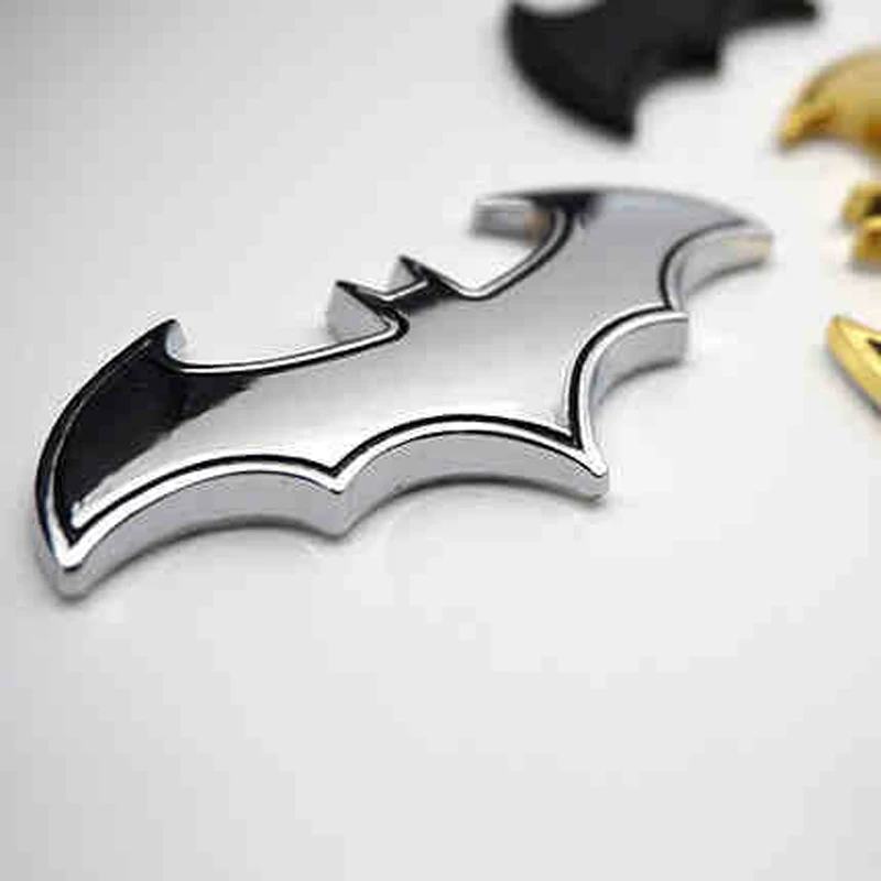1Pc x Cool 3D Metal Bat Logo Car Sticker Metal Batman Badge Emblem Tail Decal