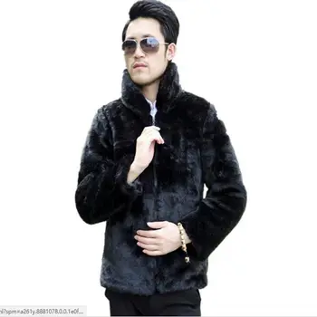 

sale ! sale ! new winter 2018 men's fake fox fur imitation mink coat tide models men's casual leather