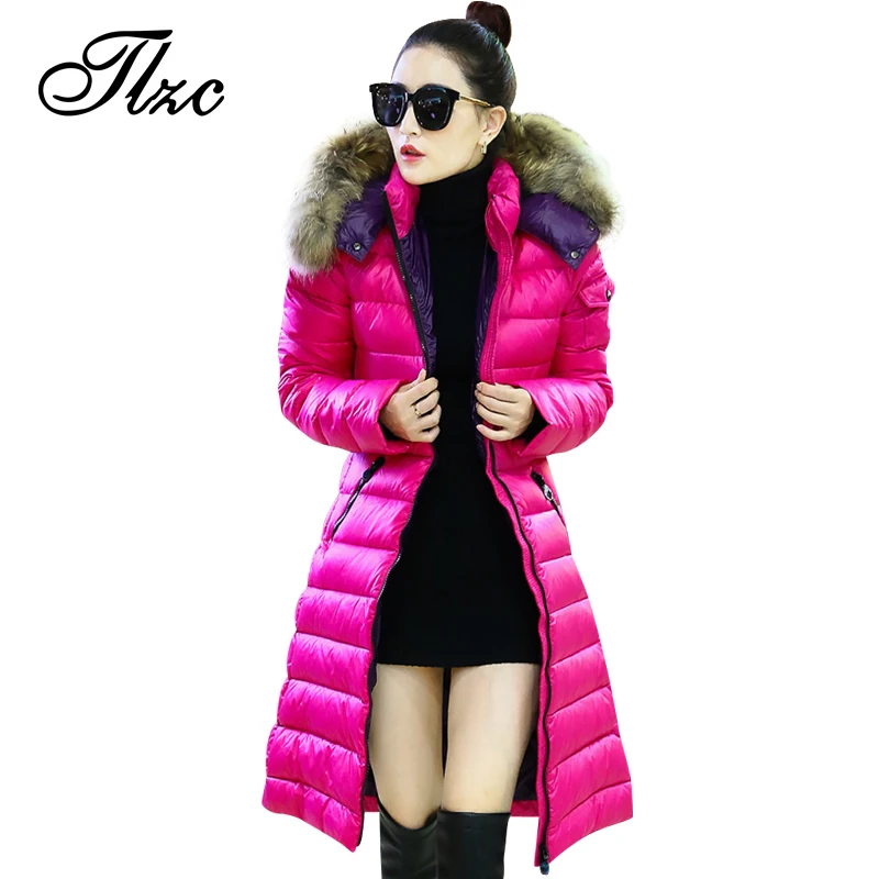 

TLZC 2017 Winter Women New Fashion Long Coats Plus Size L-5XL Slim Thickened Warm Lady Jacket Down Padded Zipper Outwear 3 Color