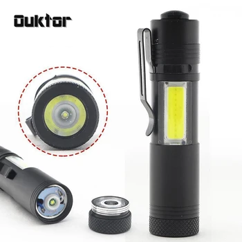 

COB Flashlight LED Zoom Torch Waterproof Lamp 4 Mode Zoomable Light Hunting Camping Check Flashlight