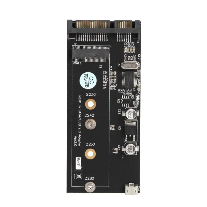 

B+M Key Socket M.2 NGFF (SATA) SSD To 2.5 inch SATA Adapter Connverter Card With LED Indicator And Screws USB Cable