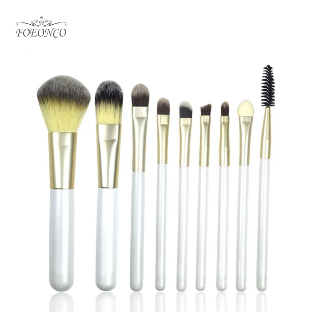 Buy FOEONCO 9pc Make up Brush Set Nature Bristle