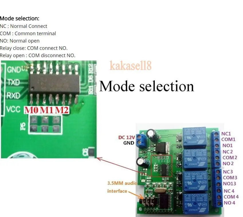 DC 12V 4CH MT8870 DTMF релейный телефонный декодер голоса модуль дистанционного управления