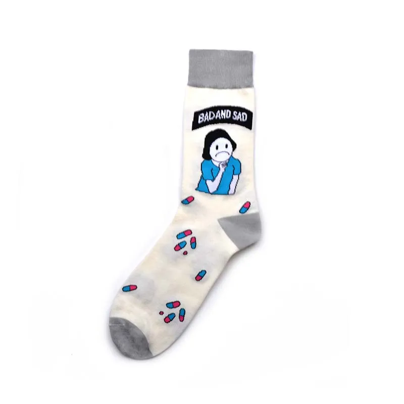 Забавные носки продукт Мода Harajuku пары Женские Мужские носки Move мужчины t Kawaii мультфильм хлопок Calcetines мягкие носки