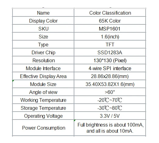 1,6 дюймов SPI Серийный ЖК-дисплей TFT экран модуль 130*130 SSD1283 Видимый под солнечным светом для Arduino 1," O светодиодный дисплей
