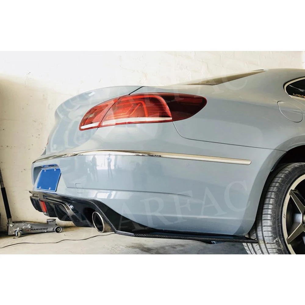 Углеродного волокна задний губ фартуки диффузор для VW Volkswagen Passat CC Седан 4 двери 2013
