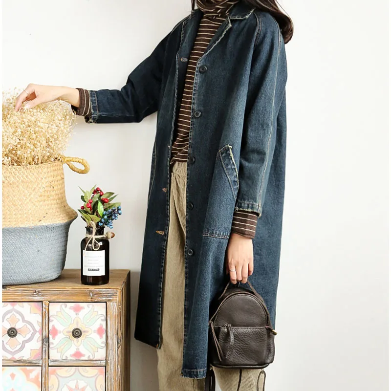 Джинсовая куртка Женская с длинным рукавом теплая Осенняя зимняя модная Синяя женская уличная женская джинсовая куртка TA1117