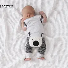 Loozykit/милые штаны для новорожденных мальчиков и девочек с изображением животных, длинные брюки с объемным рисунком для малышей 0-24 месяцев, детская одежда для малышей 0-24 месяцев