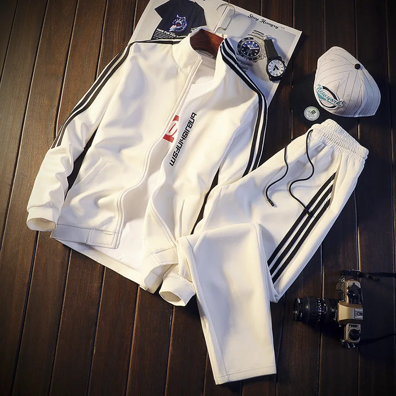 

men Autumn winter Running Set Long Sleeve Stand Collar Sweatshirt Sports Set Gym Clothes Men Sport Suit Training Suit Sport Wear