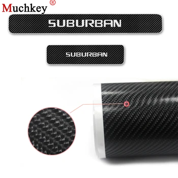 

4PCS Car Door Sill Scuff Plate Door Sill Protector For Chevrolet SUBURBAN Carbon fiber vinyl sticker Auto Parts Car Accessories