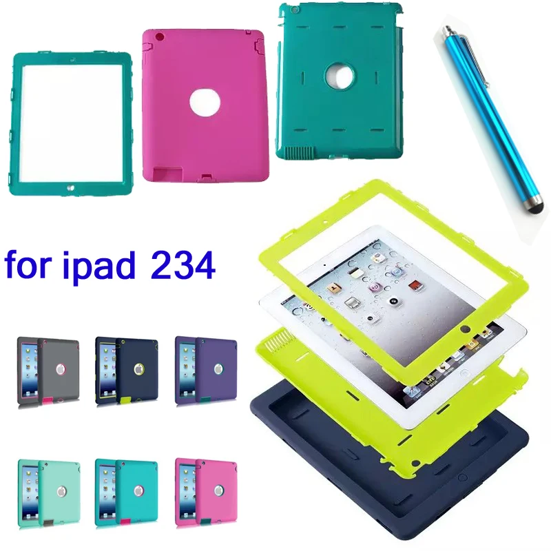 HOT!high quality 3in1 Heavy armor fashion Shockproof Silicone Cover Case For ipad 2 ipad 3 ipad 4 case A1460/1459/1458/1416/1430 HOT!high quality 3in1 Heavy armor fashion Shockproof Silicone Cover Case For ipad 2 ipad 3 ipad 4 case A1460/1459/1458/1416/1430