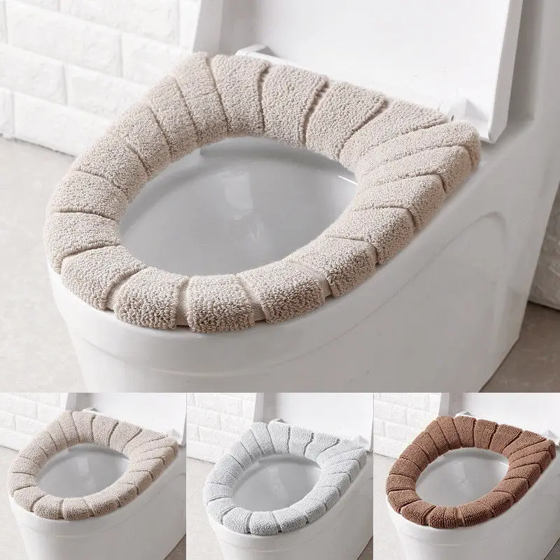 

Winter Comfortable Velvet Coral Toilet Seat Pads Standard Pumpkin Pattern Washable Cushion Pads Lid Bathroom Closestool Mat