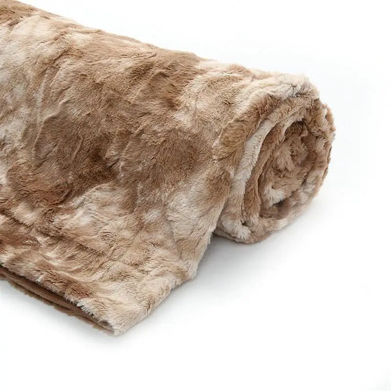 LOVINSUNSHINE Fluffy Rabbit Fur Plush Blanket Chunky Warm Sofa Blanket Twin Full Size Soft Mink Throw Couch Chair Bed Blankets - Цвет: khaki