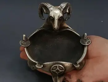 

Antique bronze copper silver plating copper sheep Home Furnishing antique crafts Home Furnishing decorative ornaments ashtray