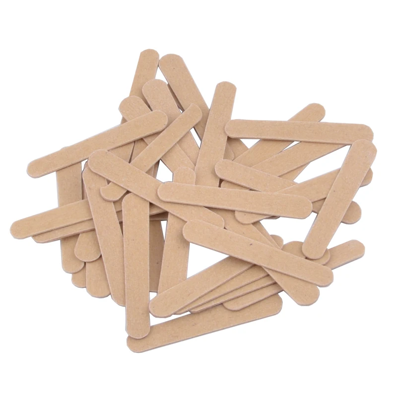 100pcs mini wood nail files Block Buffer 63mm Nail File 120Grit Disposable Manicure Tools UV Gel