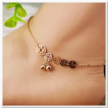 

Bilincolor rose gold stainless steel ankel jewelry foot ring for women