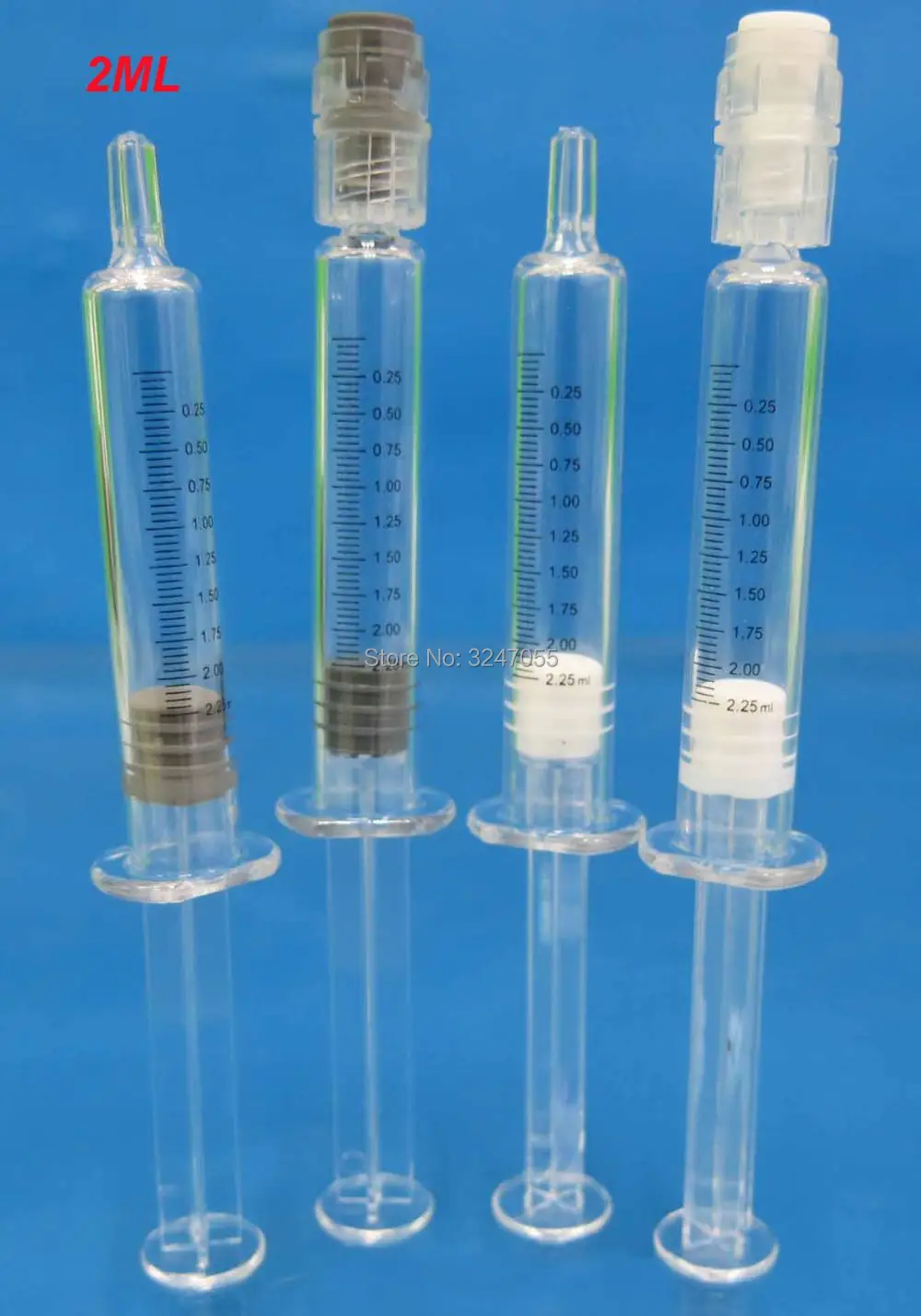

2ML Empty Water Light Needle Tube with Scale, Cosmetic Emulsion Refillable Containers, Plastic Clear Disposable Essence Syringe