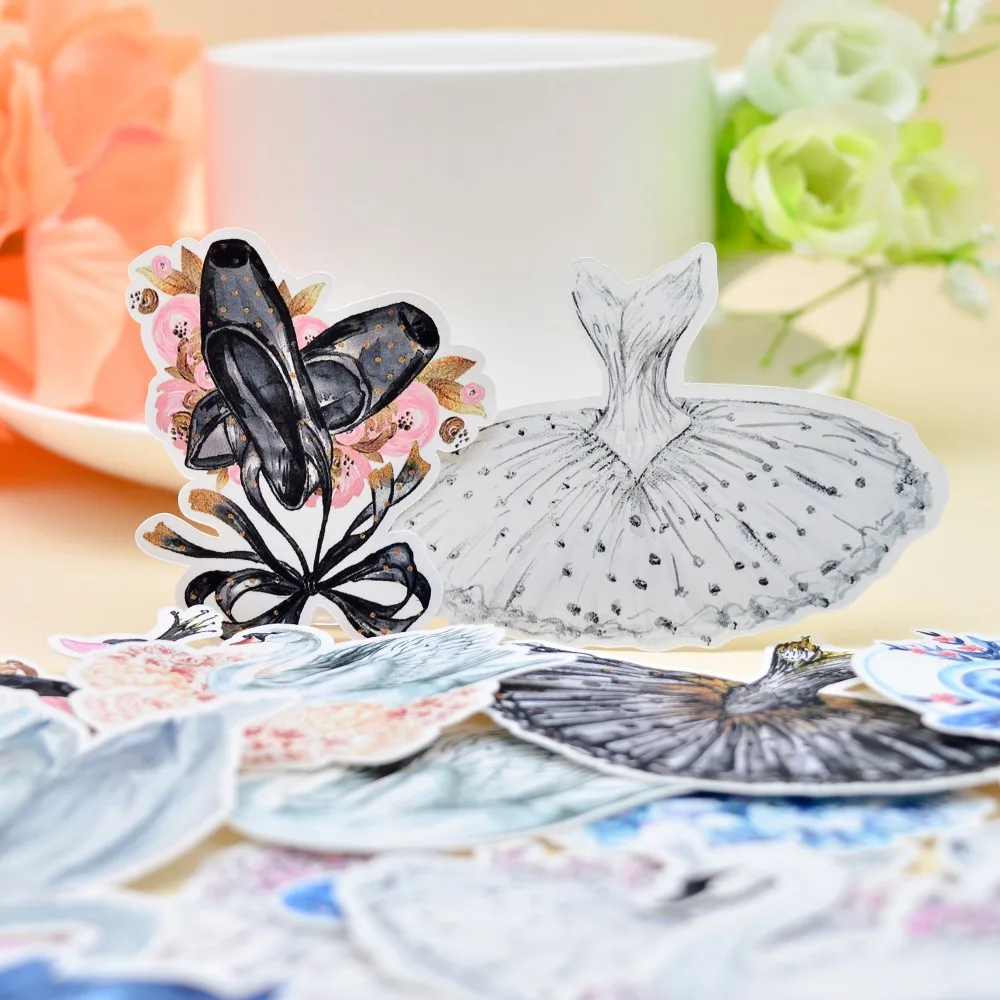

26pcs Watercolor Swan Ballet shoes Sticker decoration girls Dress Notebook/ handbook Diary DIY Letter Paper