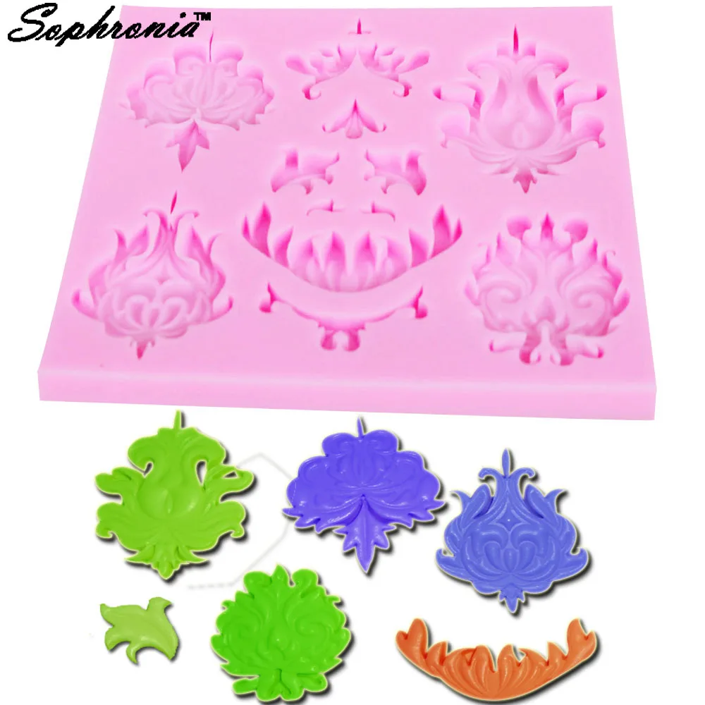 10PCS/SET M325 European Relief Silicone Fondant Cake Mold Baby Party Chocolate Clay Candy Decorating Tools 13.7*12.7*1CM | Дом и сад