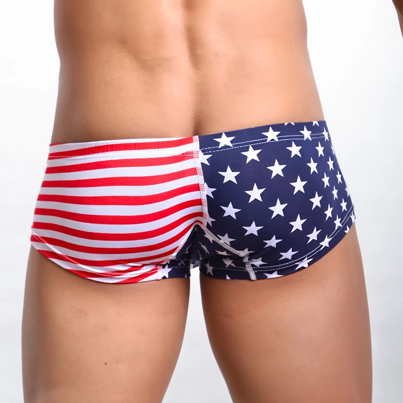 Сексуальные мужские трусы Размер s m l xl Флаг США полосатый Звезда s m en боксеры нижнее белье с принтом для мужчин s короткое бикини для мужчин