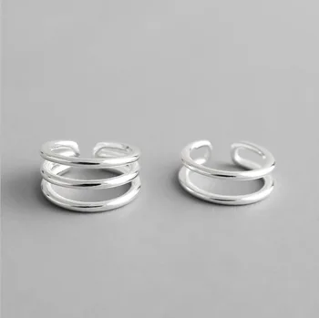 

ONLY 1PC 8.9mm 100% real. Authentic 925 Sterling silver 2-Rows/ 3Rows Clip Earrings (No pierced) Fine jEWELRY E619