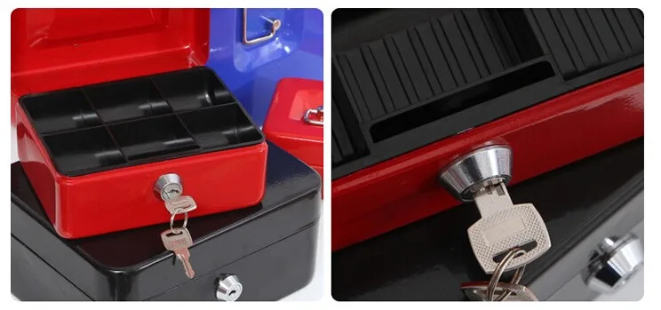 Mini Portable Security Safe Box Money Jewelry Storage Collection Box For Home School Office With Compartment Tray Lockable XS (13)