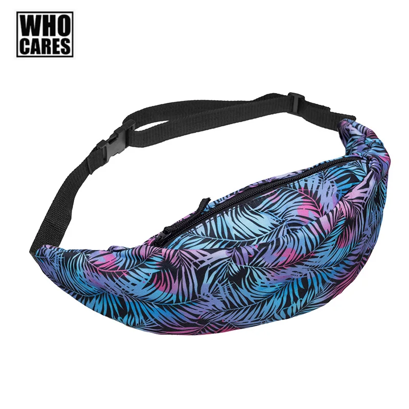 Fashion Waist Packs Women Men Travel Belt Bags Casual Leaves print