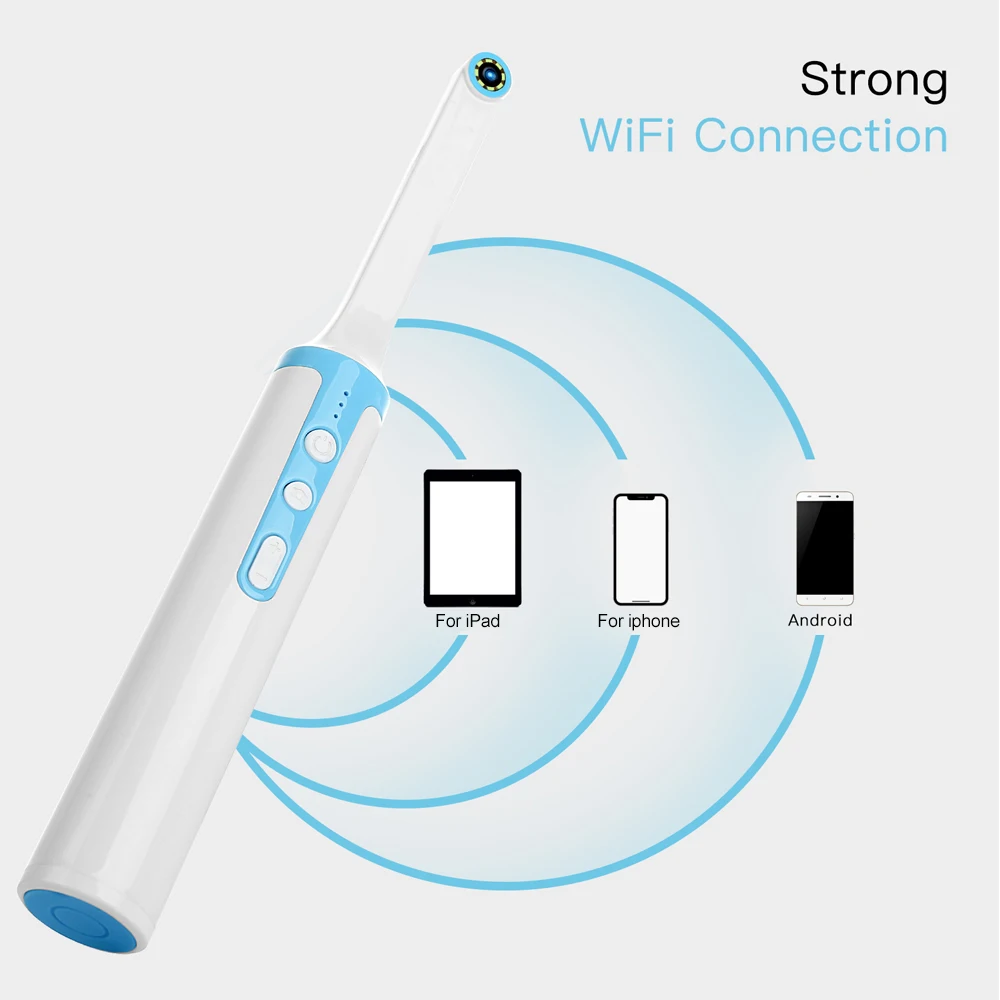 Wi-Fi Стоматологическая 2.0MP Высокое разрешение Камера эндоскоп с 8 светодиодные фонари инспекции Для Стоматолог стоматологические инструменты оральный эндоскоп