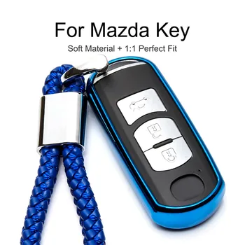 

Car Key Case Cover For Mazda 3 6 CX5 CX7 323 626 Familia CX-3 CX-5 Soft TPU Protection Key Shell Chain Car Styling Cover Case