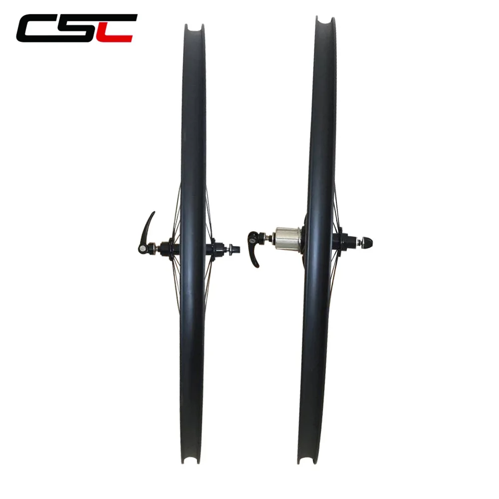 Flash Deal CSC SAT 23mm Width 60mm clincher carbon wheels road bike wheelset Tubeless ready with novatec hub + sapim cx ray or pillar 1420 4