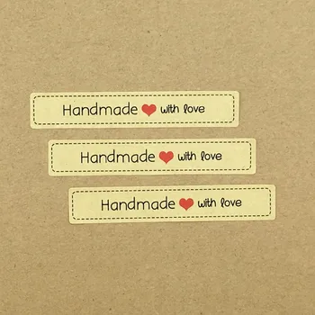

2000pcs Handmade With Love Paper Sticker Labels Kraft love self-adhesive Label stickers DIY Gift /Cake Sealing Packing Labels