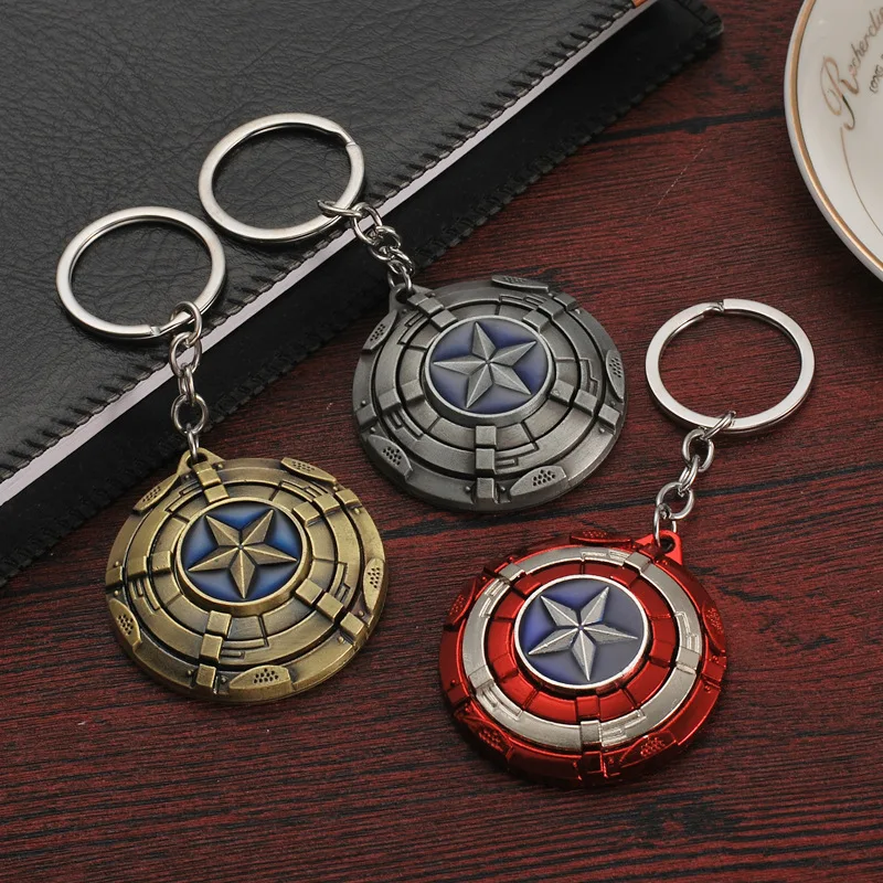 

Metal Avengers Captain America Superhero Star Shield Car Keychain Action Toy Accessories Batman Keychain Figure Best Toy