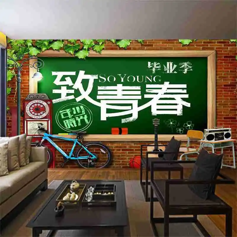 

Customized 3D mural wallpaper painting with Chinese nostalgic style suitable for theme park and restaurant background