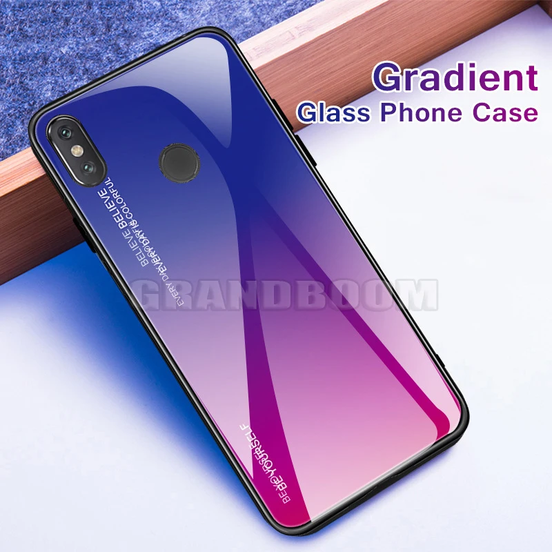 10 шт. градиент цветное защитное закаленное Стекло задняя крышка для Xiaomi Mi CC9 CC9E 9 SE Honor 8 Lite 6 6X 5X Mi Max Mix 3 F1 мягкий полиуретановый край обложки