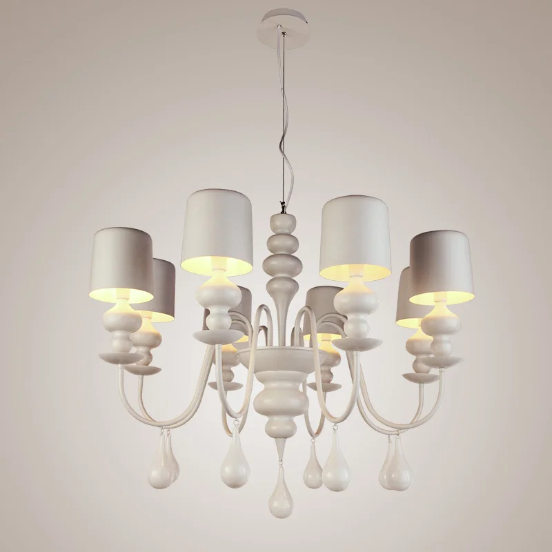 

European style personality modern living room dining hall bedroom lighting chandelier iron white lamps