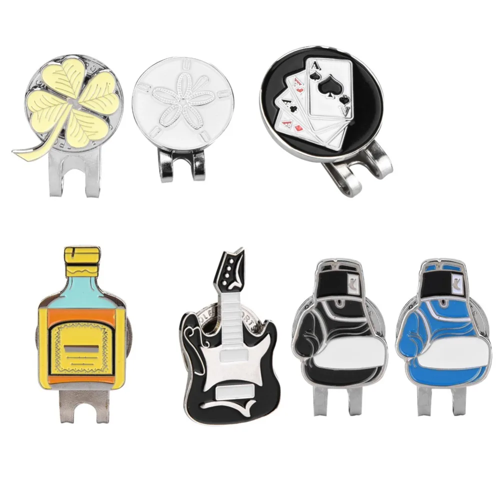 

Durable Metal Golf Ball Mark with Golf Hat Clip Ball Mark Golfer Hat Visor Clip Golf Training Accessories