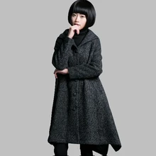 2016 Winter New Women Medium-length Wool Woolen coat Thick Warm Casual Jacket Large-size Fashion Slim Cotton jacket L-XXL AB65