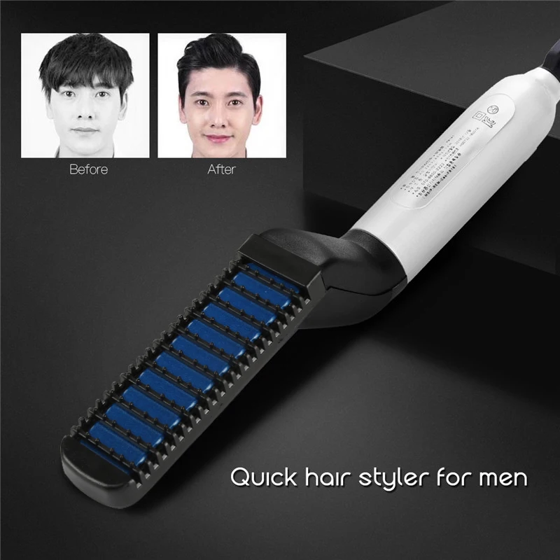 

Multifunctional Hair Comb Quick Beard Straightener Curling Curler Show Cap Men Beauty Hair Styling Tool wide tooth comb