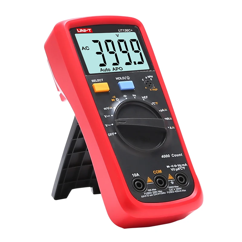 UNI T Цифровой мультиметр Авто диапазон 1000 в 10A AC DC вольтметр измеритель емкости