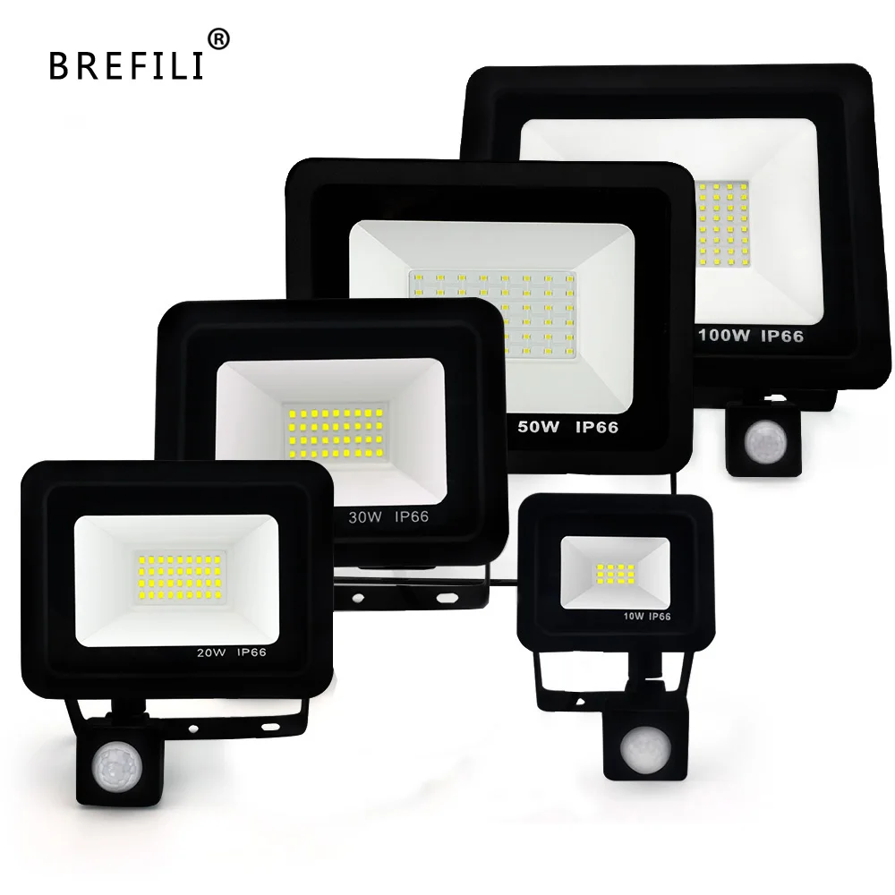 

Motion Sensor LED Flood Light 220V 10W 20W 30W 50W Floodlights Lamp Waterproof IP66 Reflector 100W Led Outdoor PIR Spot Light