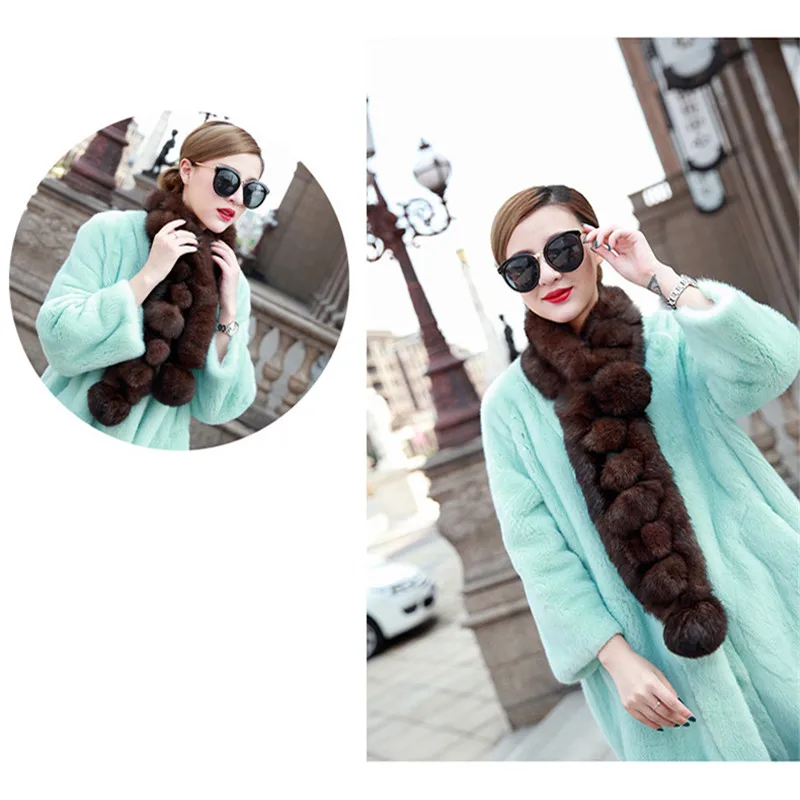 Новинка 2018 Женский/мужской теплый шарф из натурального кроличьего меха женские