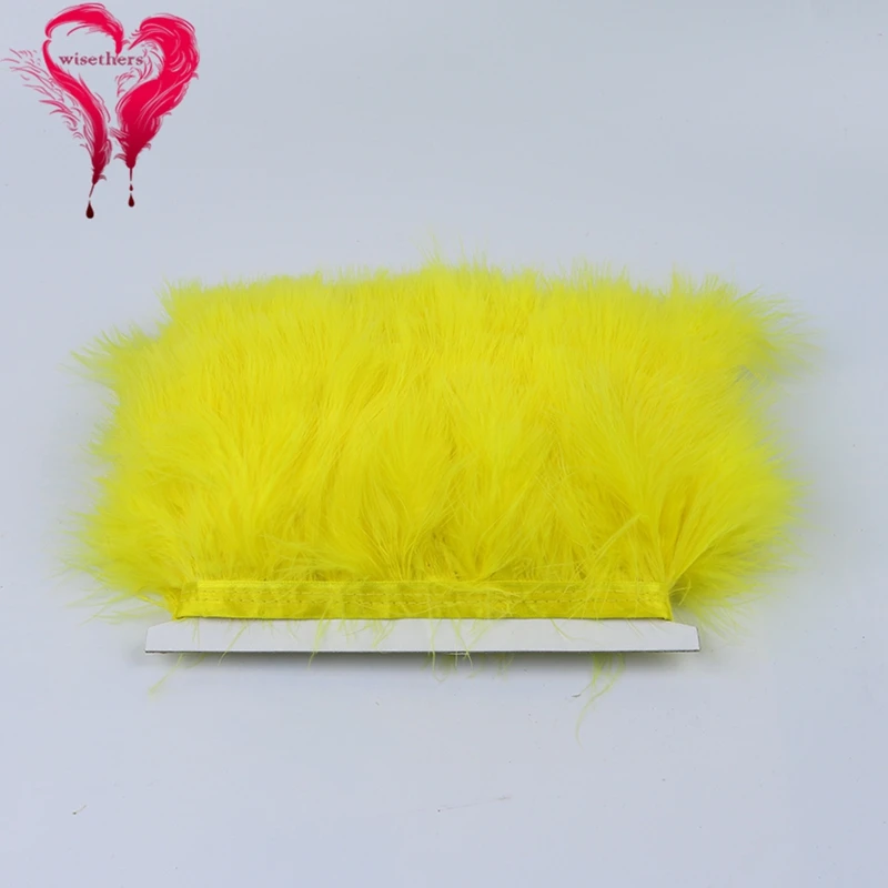 

12 Colors 1 Meter Width 6-8 CM Fluffy Dyed Colored Natural Turkey Marabou Feather Satin Ribbon Lace Trim DIY Clothing Decoration