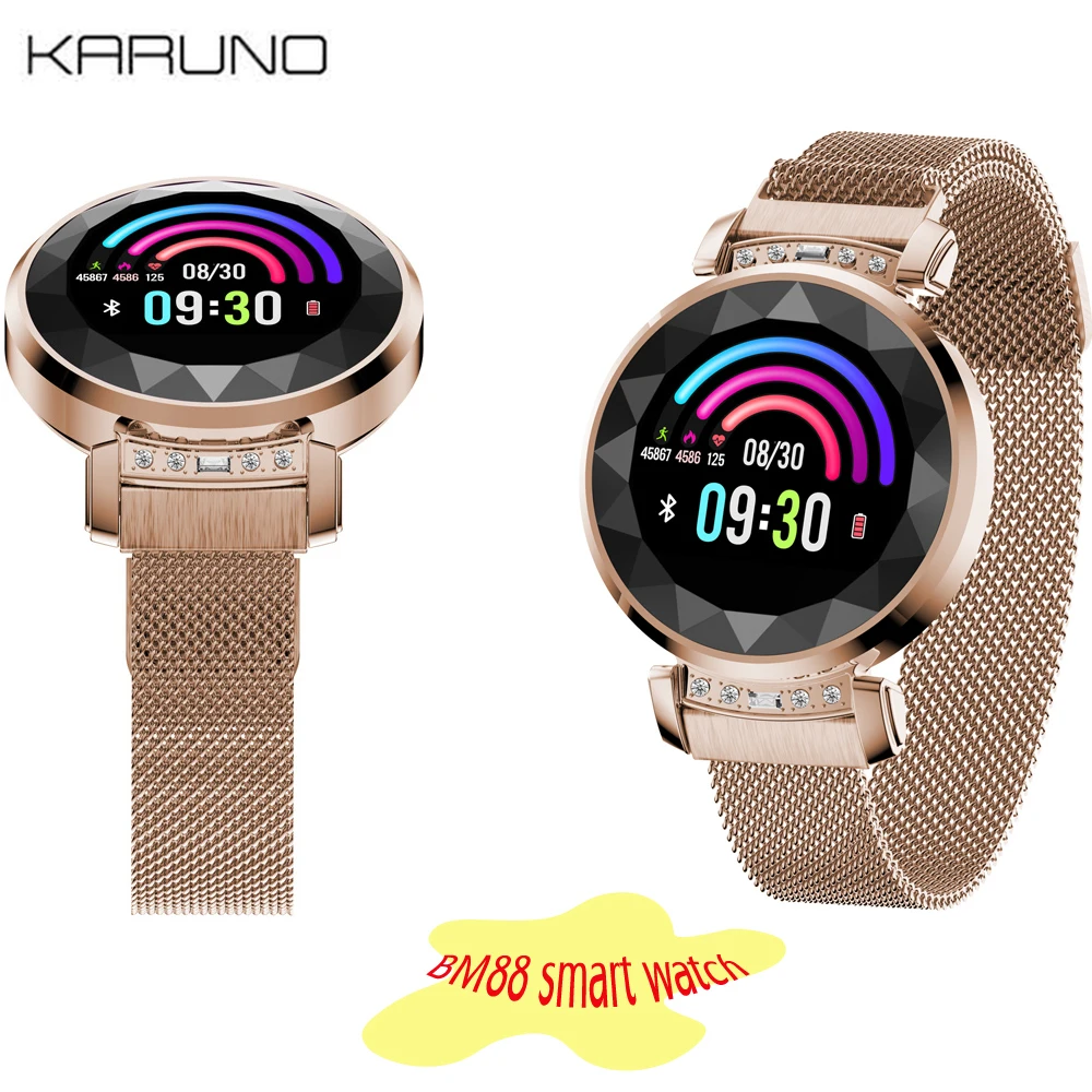 

Karuno BM88 Luxury Diamond Smart Watch Women Sport IP67 Waterproof Smartwatch Bluetooth For Android IOS Iphone Gift For Wife