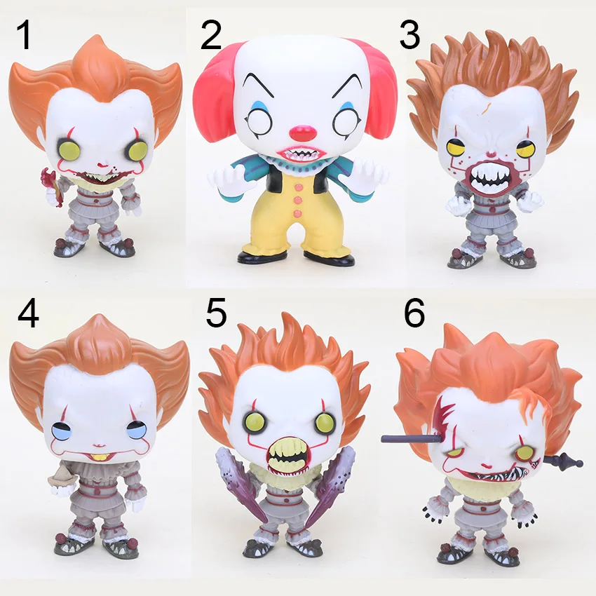 

10cm IT Pennywise Figure Joker PVC Figure Collectible Model Toy Gift 473 472 55 542 543 544