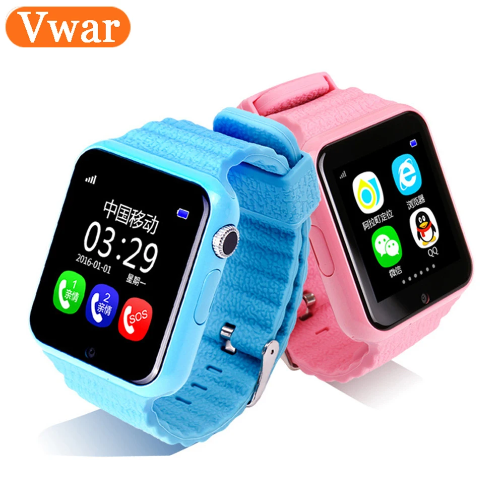 Vwar Original V7K GPS Bluetooth Smart Watch for Kids Boy Girl Apple Android Phone Support SIM /TF Dial Call and Push Message