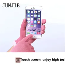 Горячая Распродажа толстые женские перчатки из чесаного хлопка для женщин сенсорный экран зимние варежки женские теплые перчатки полный палец 50 пар