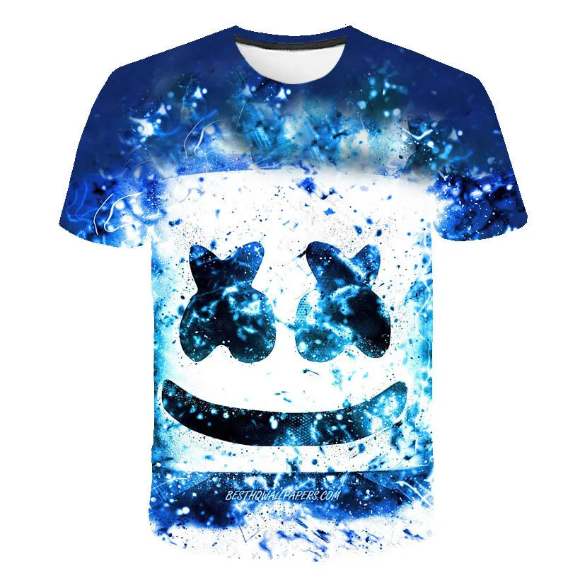

Nununu Summer 2019 Music DJ Marshmello Shirt 3d Full Print Men/Women T-Shirt Summer Short Sleeve T Shirt Tee Tops Streetwear