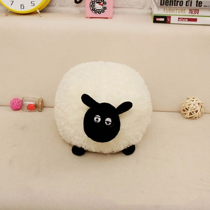 1x 20/30cm Funny Cute Sheep Pillow Cushion Plush Toys Soft Comfort Cushion Stuffed Dolls Baby Kids Cartoon Gift White/Gray